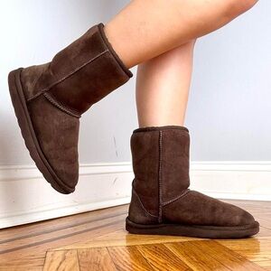 Dark Brown Sheepskin Shearling Boots